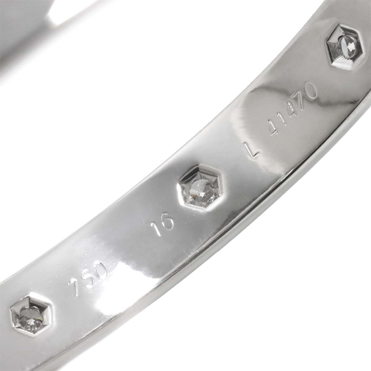 Love Bracelet Diamond 10P Bangle 18K WG 750 Size16