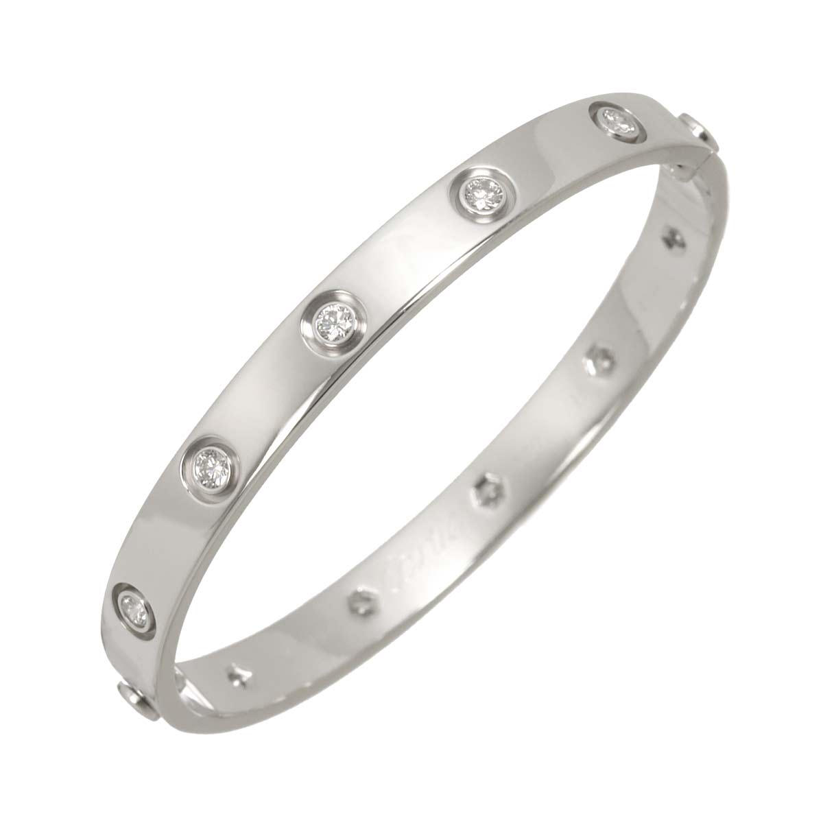 Love Bracelet Diamond 10P Bangle 18K WG 750 Size16
