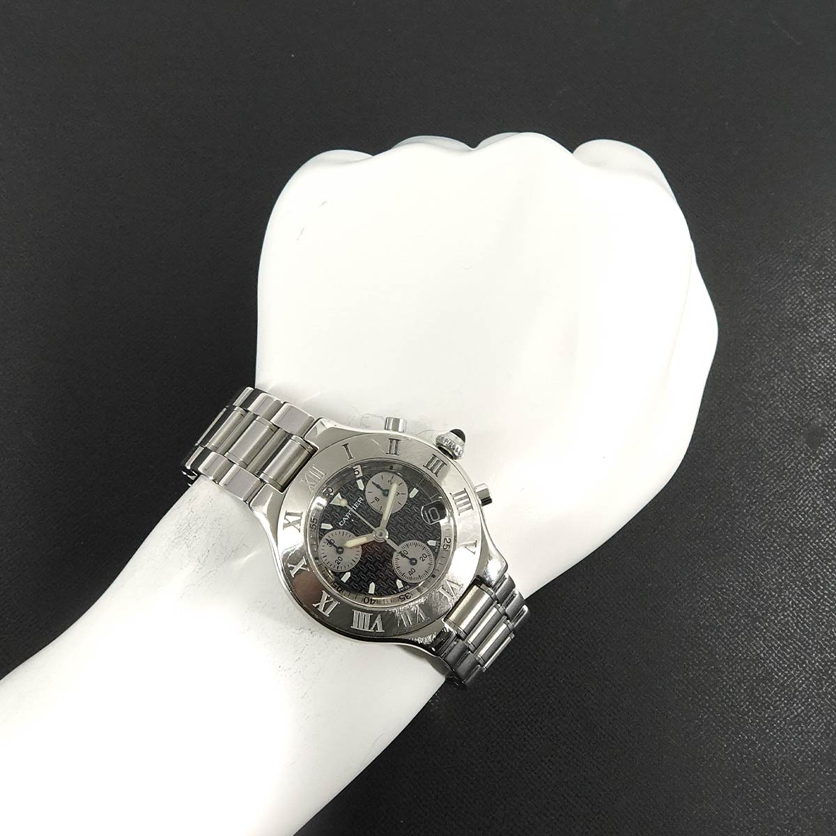 Must 21 Chronoscaph W10172T2 Quartz Black Dial Mens Watch