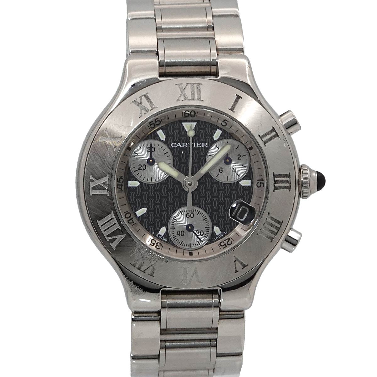 Must 21 Chronoscaph W10172T2 Quartz Black Dial Mens Watch