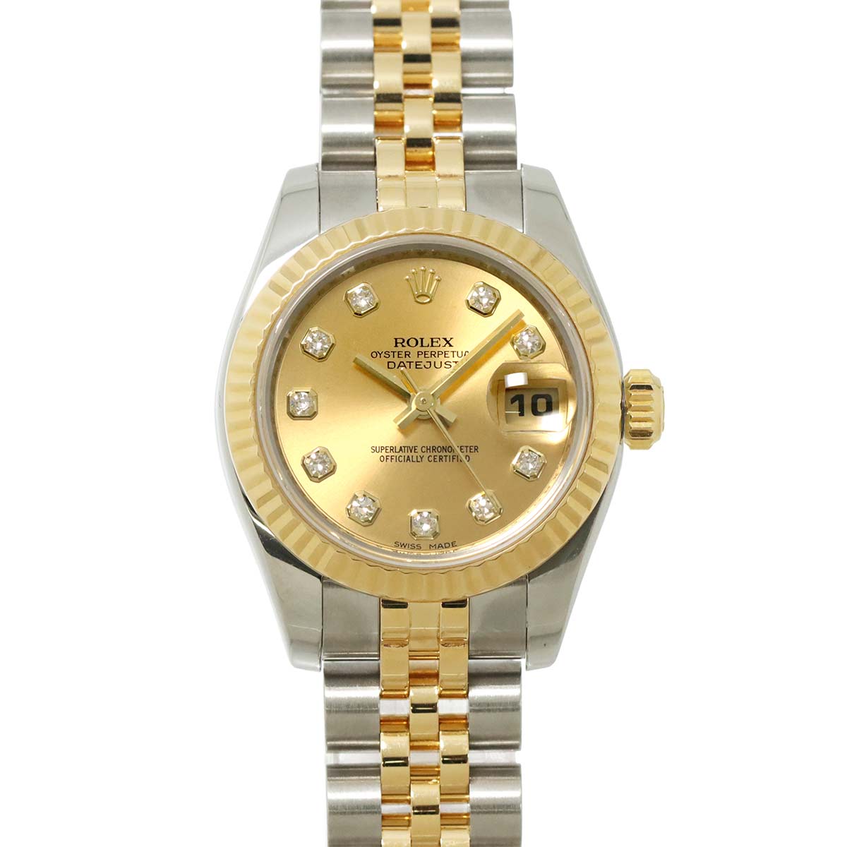 Datejust 179173G Serial Z 750 YG 10P Diamond Gold Dial Ladies