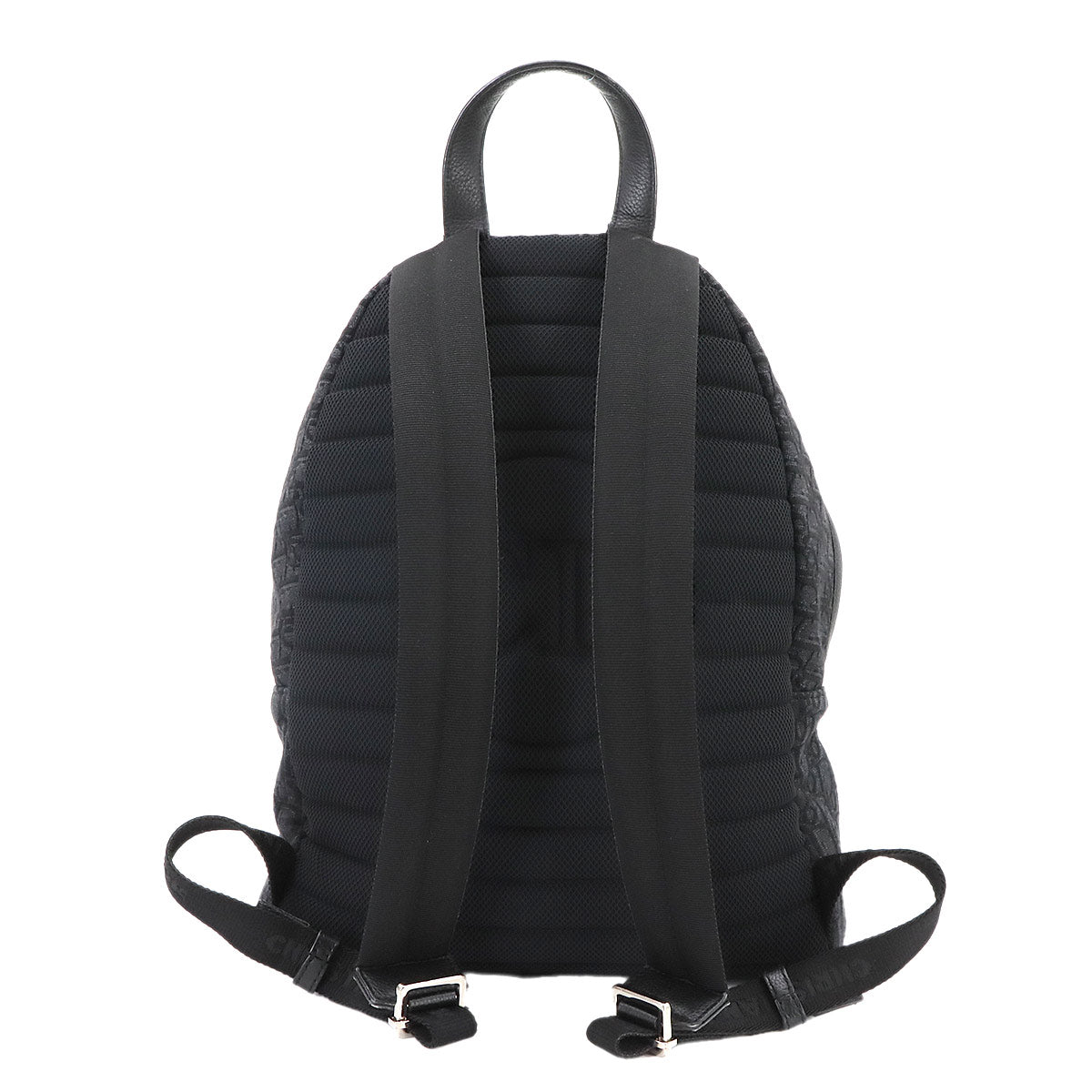 Oblique Rider Backpack Canvas Leather Black Purse