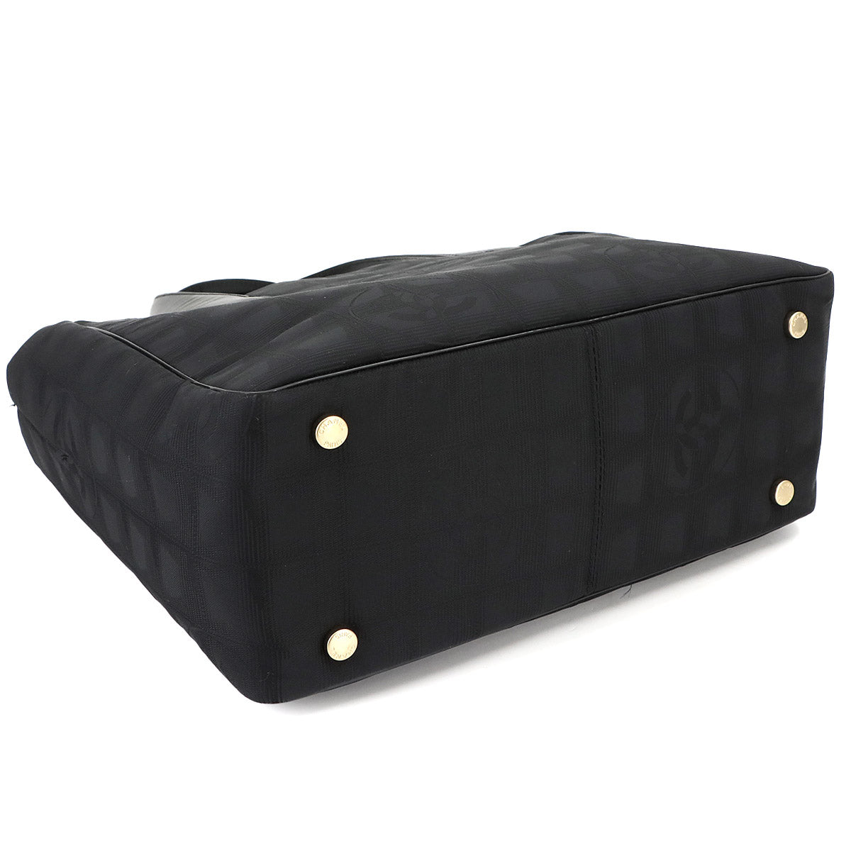 New Travel Line Tote PM Bag Nylon Jacquard Leather Black A20457