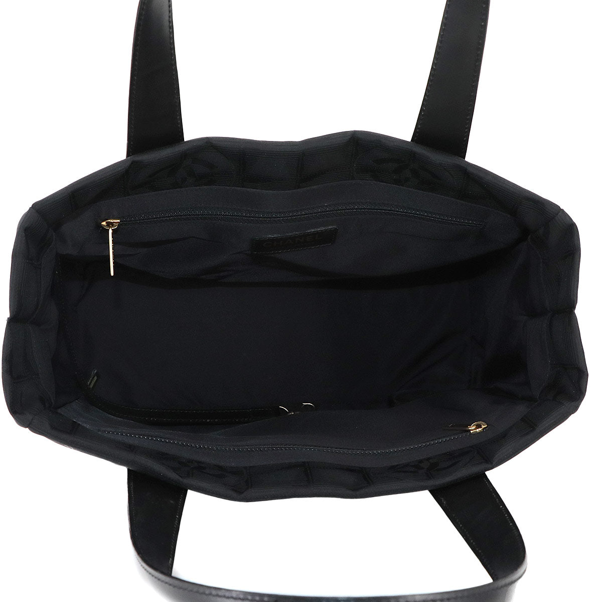 New Travel Line Tote PM Bag Nylon Jacquard Leather Black A20457