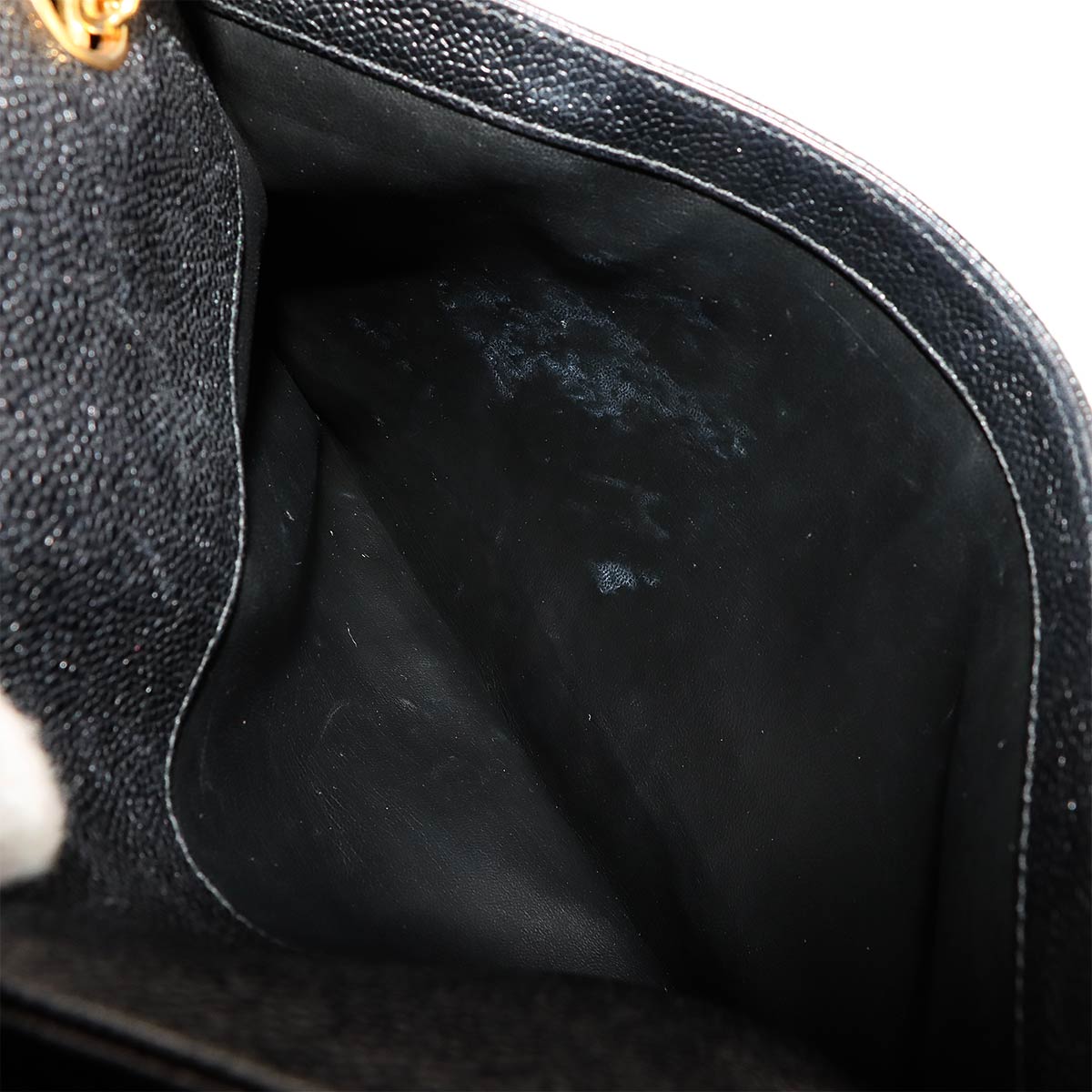 Triple Coco Tote Bag Leather Black Vintage A03675