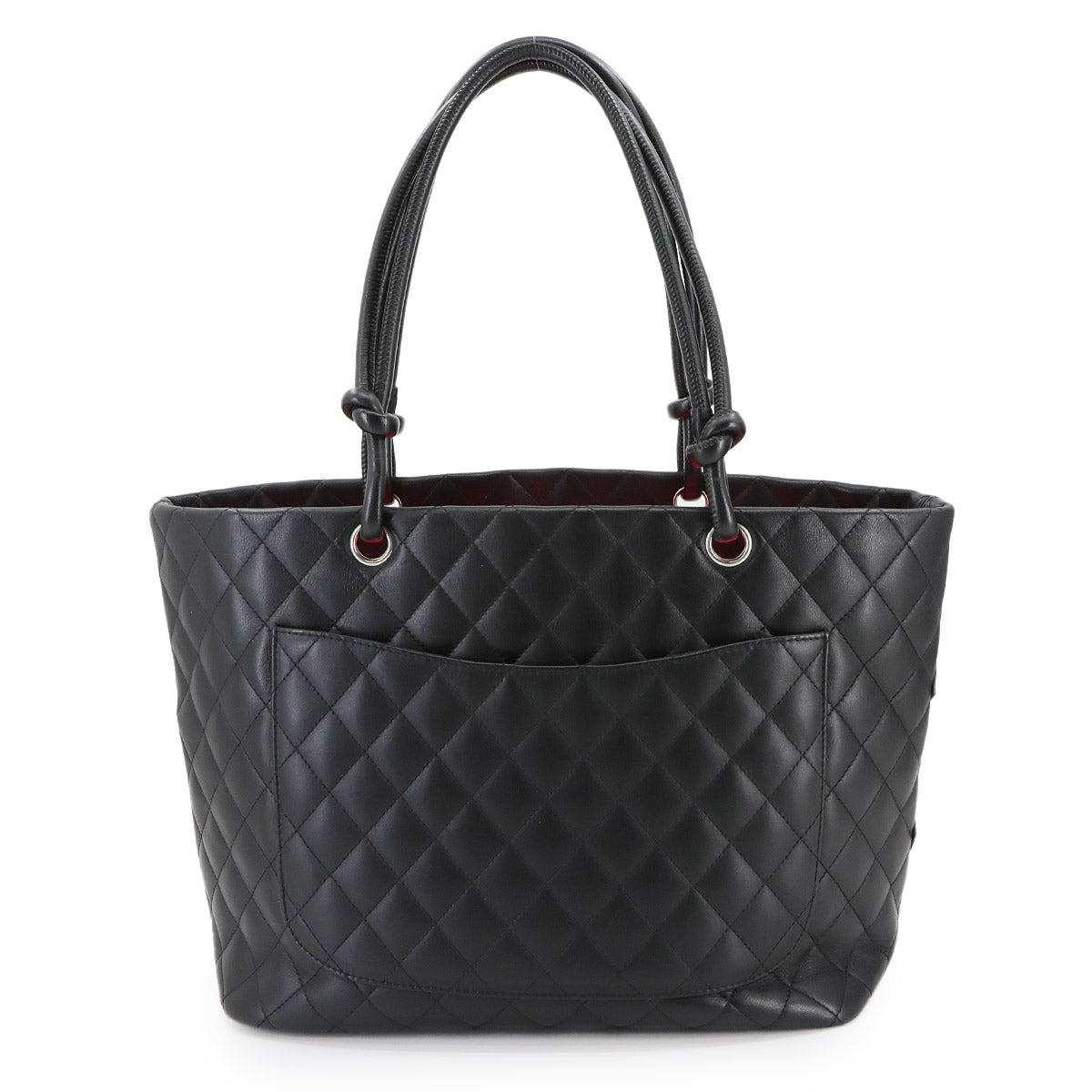 Cambon Line Large Tote Bag Leather Enamel Black A25169 Purse