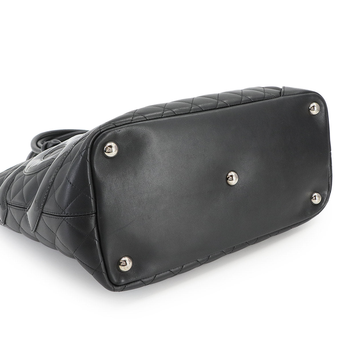 Cambon Line Large Tote Bag Leather Enamel Black A25169 Purse