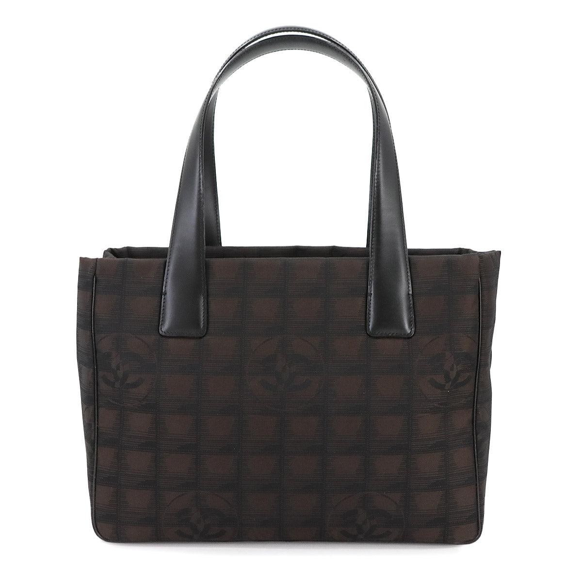 New Travel Line Tote PM Bag Nylon Jacquard Leather Brown A20457