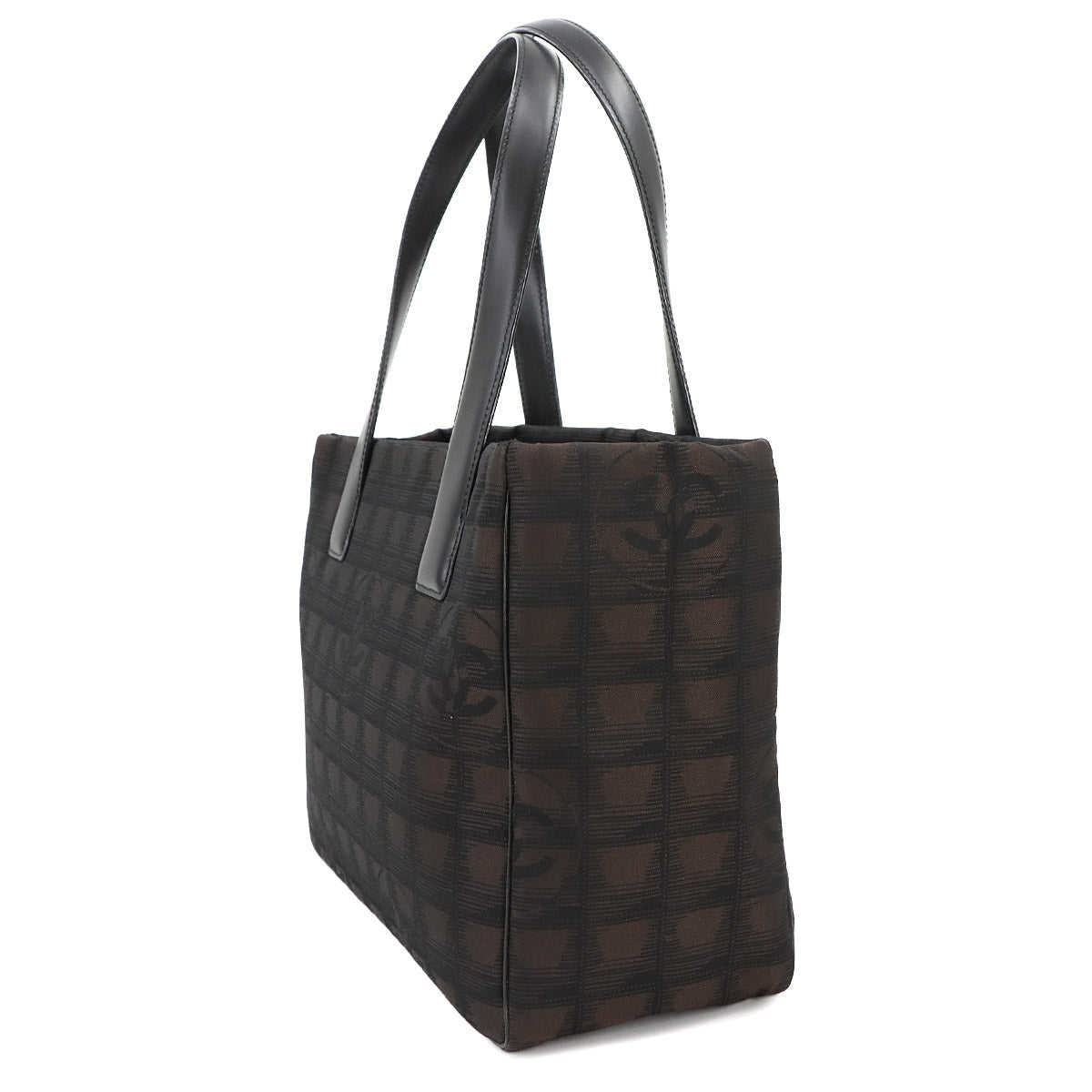 New Travel Line Tote PM Bag Nylon Jacquard Leather Brown A20457