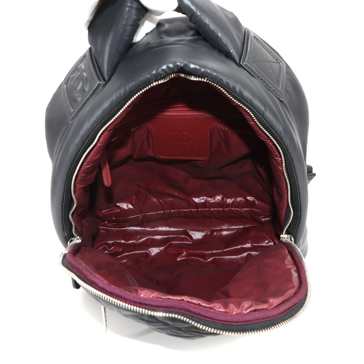 Coco Cocoon Back Pack Nylon Leather Black A92559 Purse