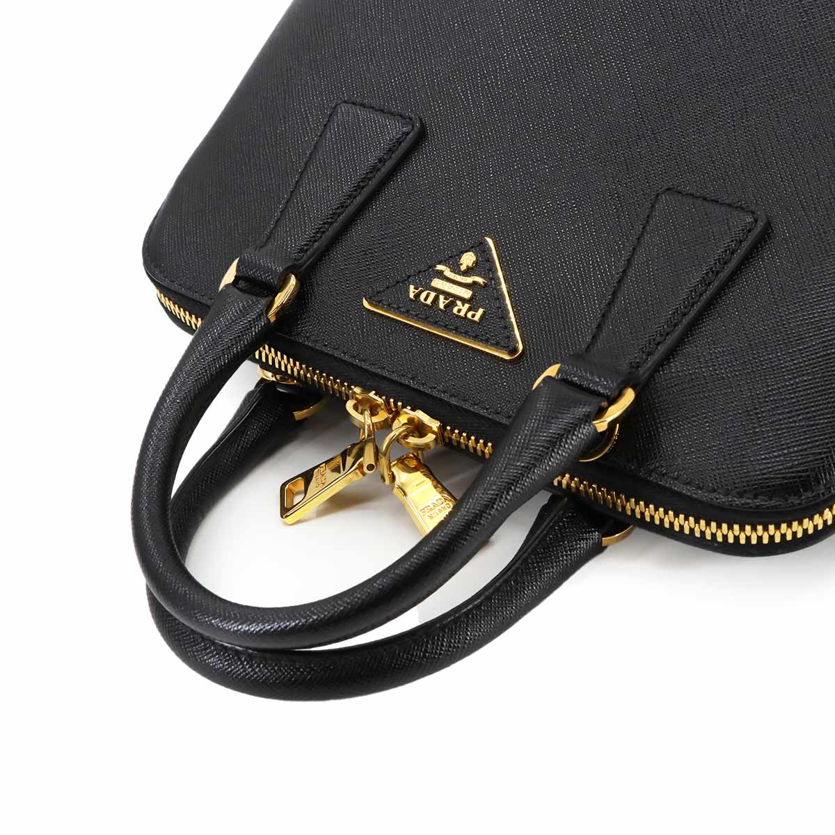 2way Hand Shoulder Bag Saffiano Leather Black BL0838 Purse