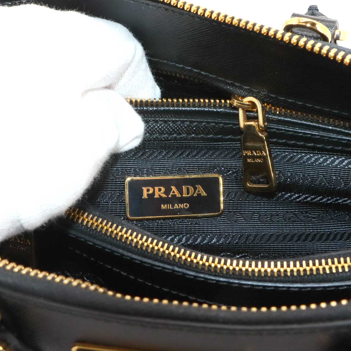 2way Hand Shoulder Bag Saffiano Leather Black BL0838 Purse