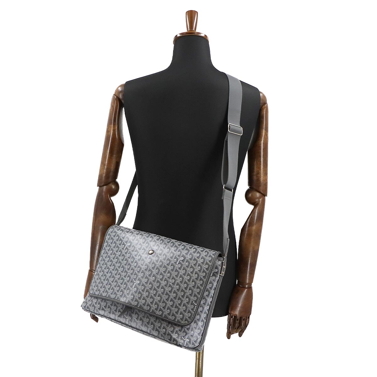Capetien MM Shoulder Bag PVC Leather Gray Purse