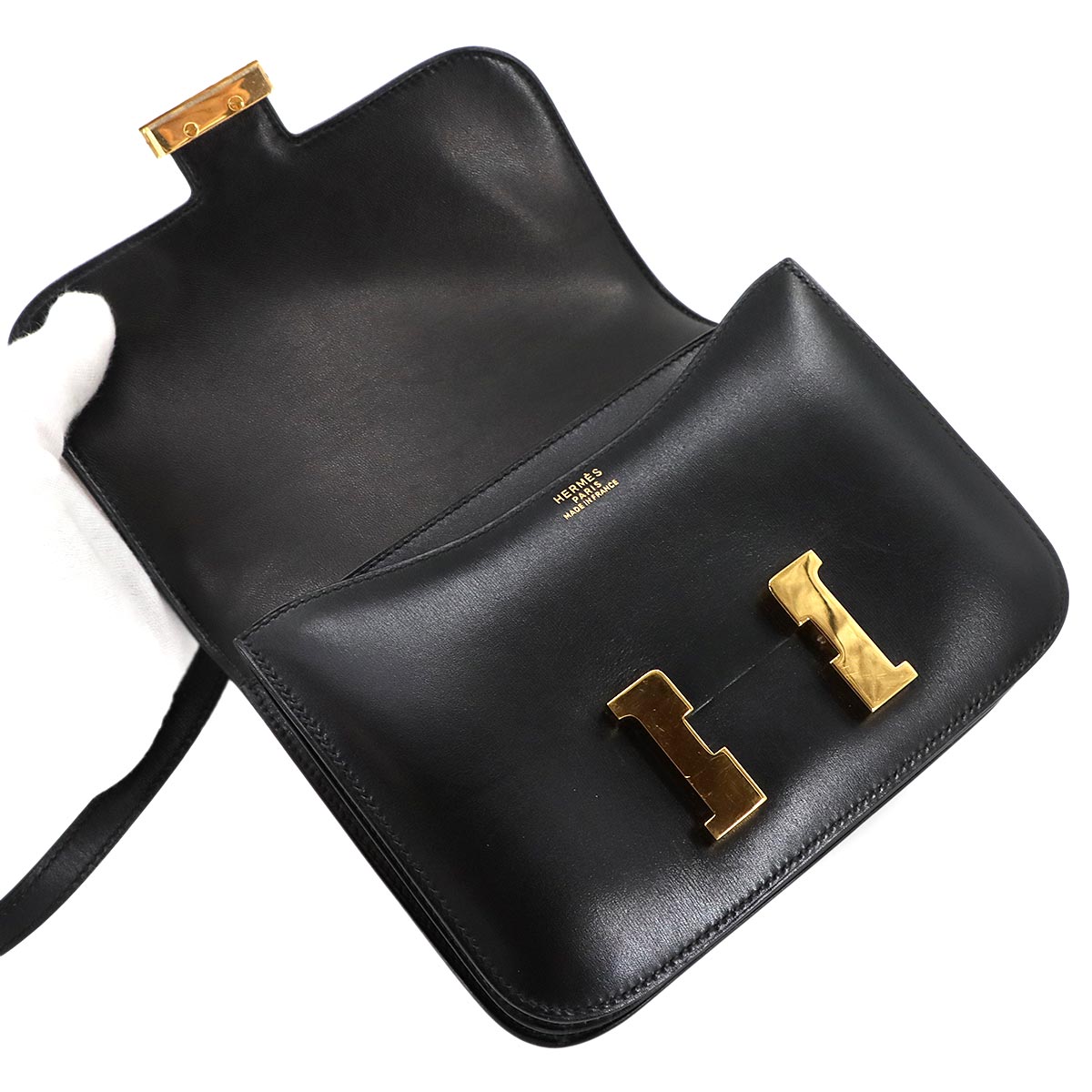 Constance Mini 18 Shoulder Bag Box calf Black Purse