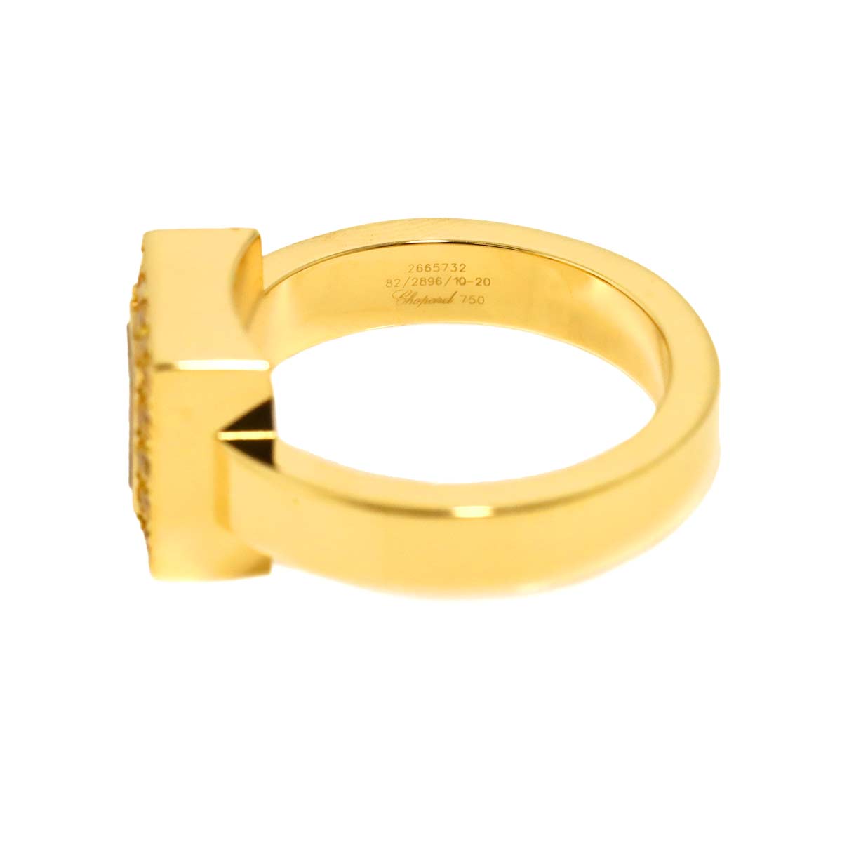 Happy Diamond Sapphire Diamond Ring 18K YG 750 Size6.25-6.5(US)