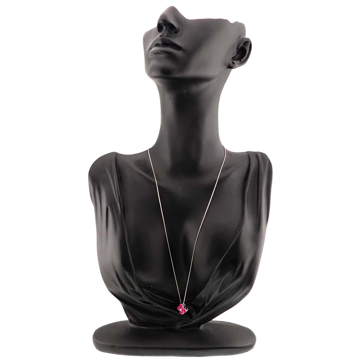 Ruby Diamond Necklace 18K WG White Gold 750