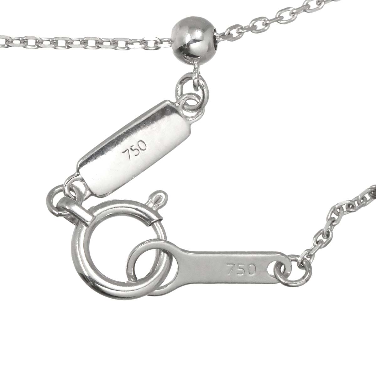 Akoya Pearl Diamond 0.07ct/0.02ct Necklace 18K WG PG 750