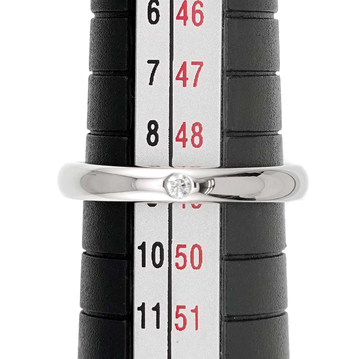 Stacking Band Ring Diamond 1P Platinum Size4.75-5(US)