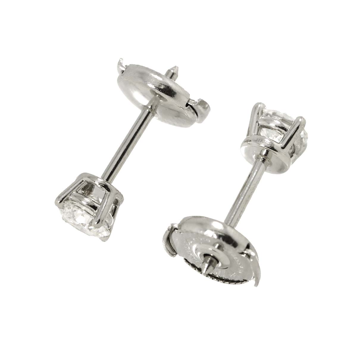 Diamond 0.39ctx2 F/VS1/3EX Earrings Pierced Pt