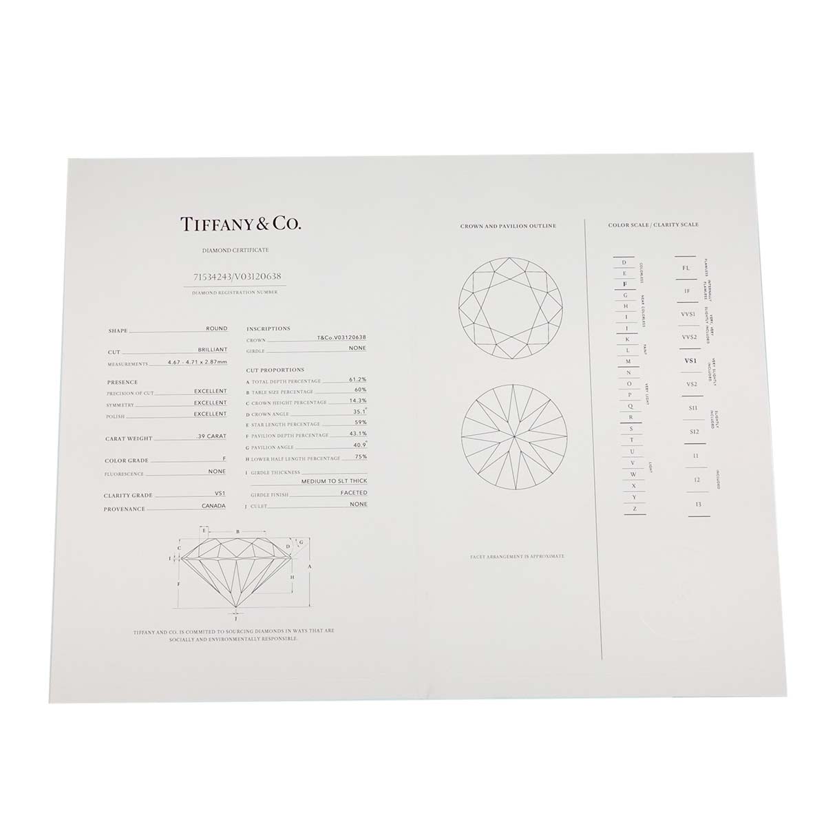 Diamond 0.39ctx2 F/VS1/3EX Earrings Pierced Pt