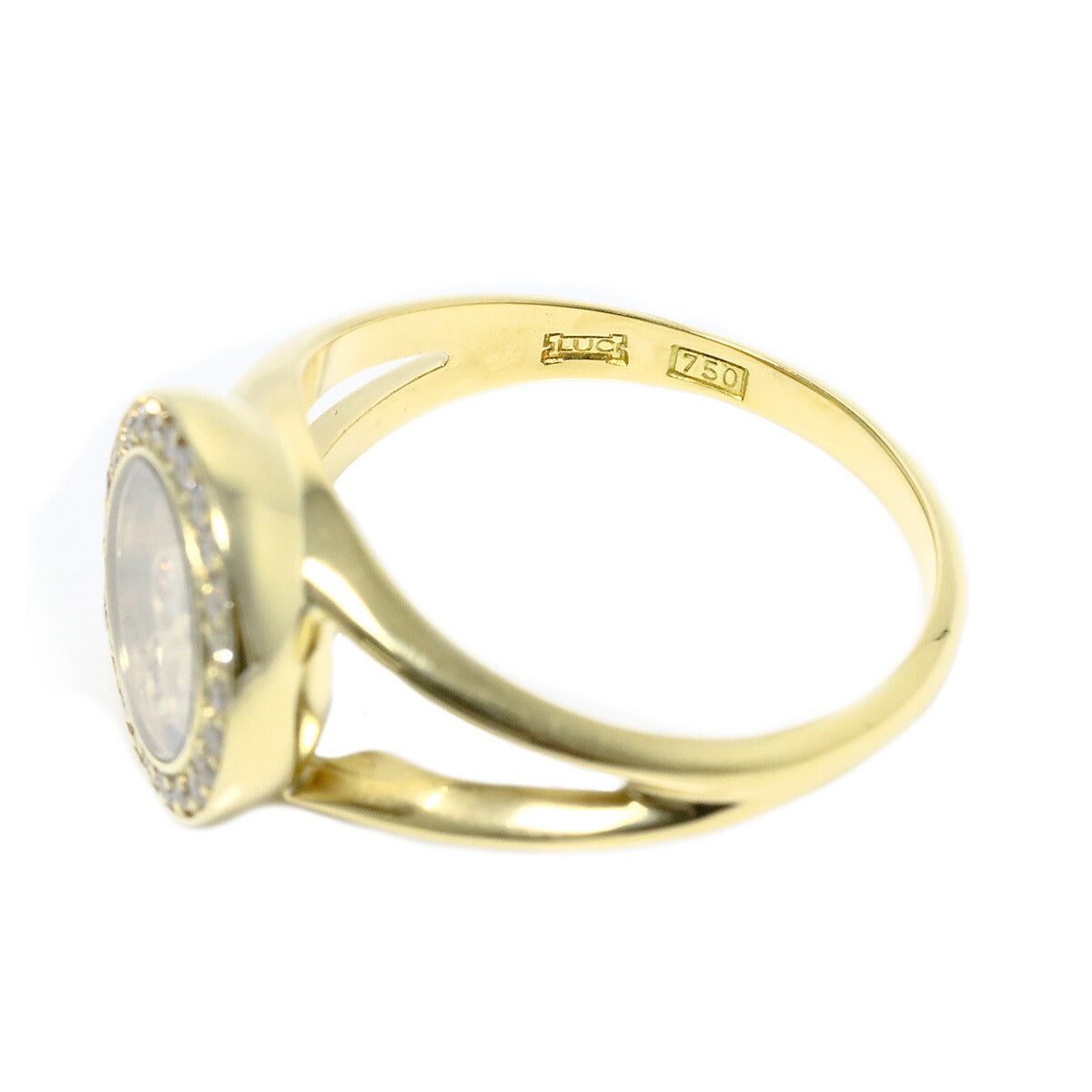 Happy Diamond Ring 18K YG 750 Size6-6.25(US)