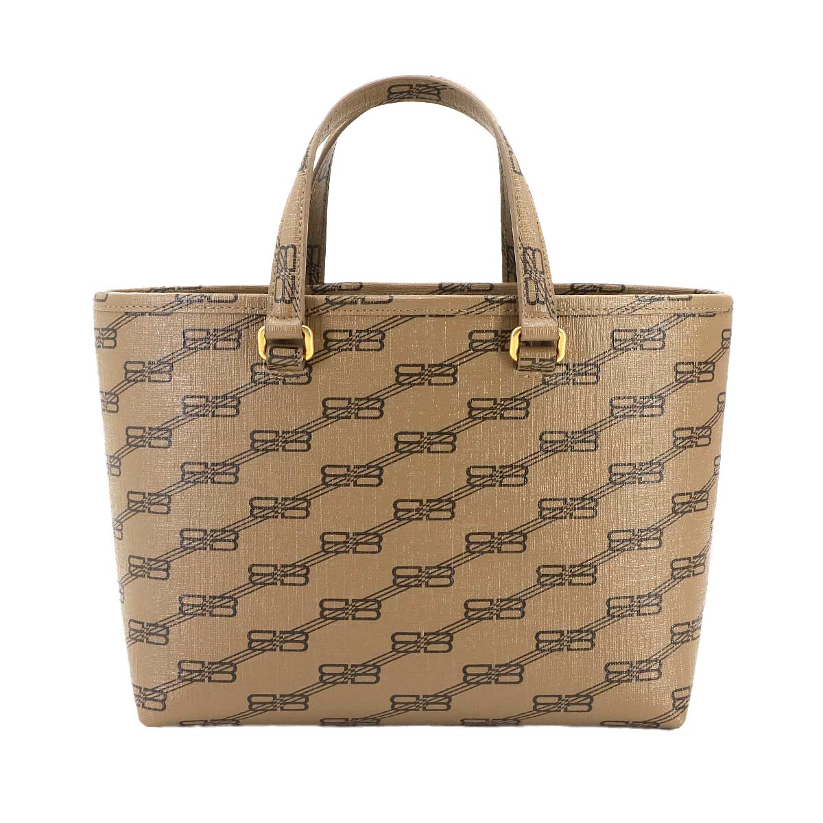 BB Monogram Hand Shoulder Bag PVC Brown Black 702699