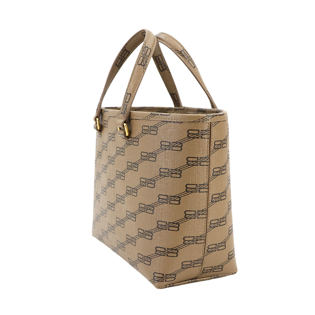 BB Monogram Hand Shoulder Bag PVC Brown Black 702699