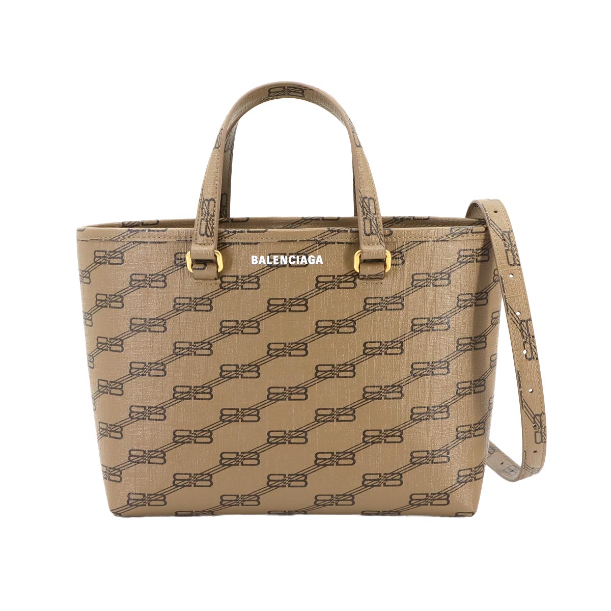 BB Monogram Hand Shoulder Bag PVC Brown Black 702699