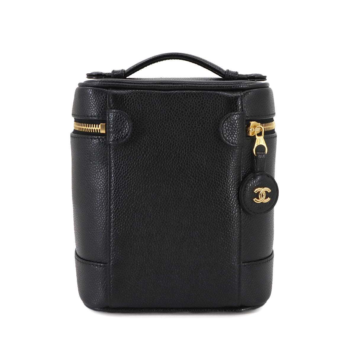 Vanity Hand Bag Leather Black A01998 Coco Logos Purse