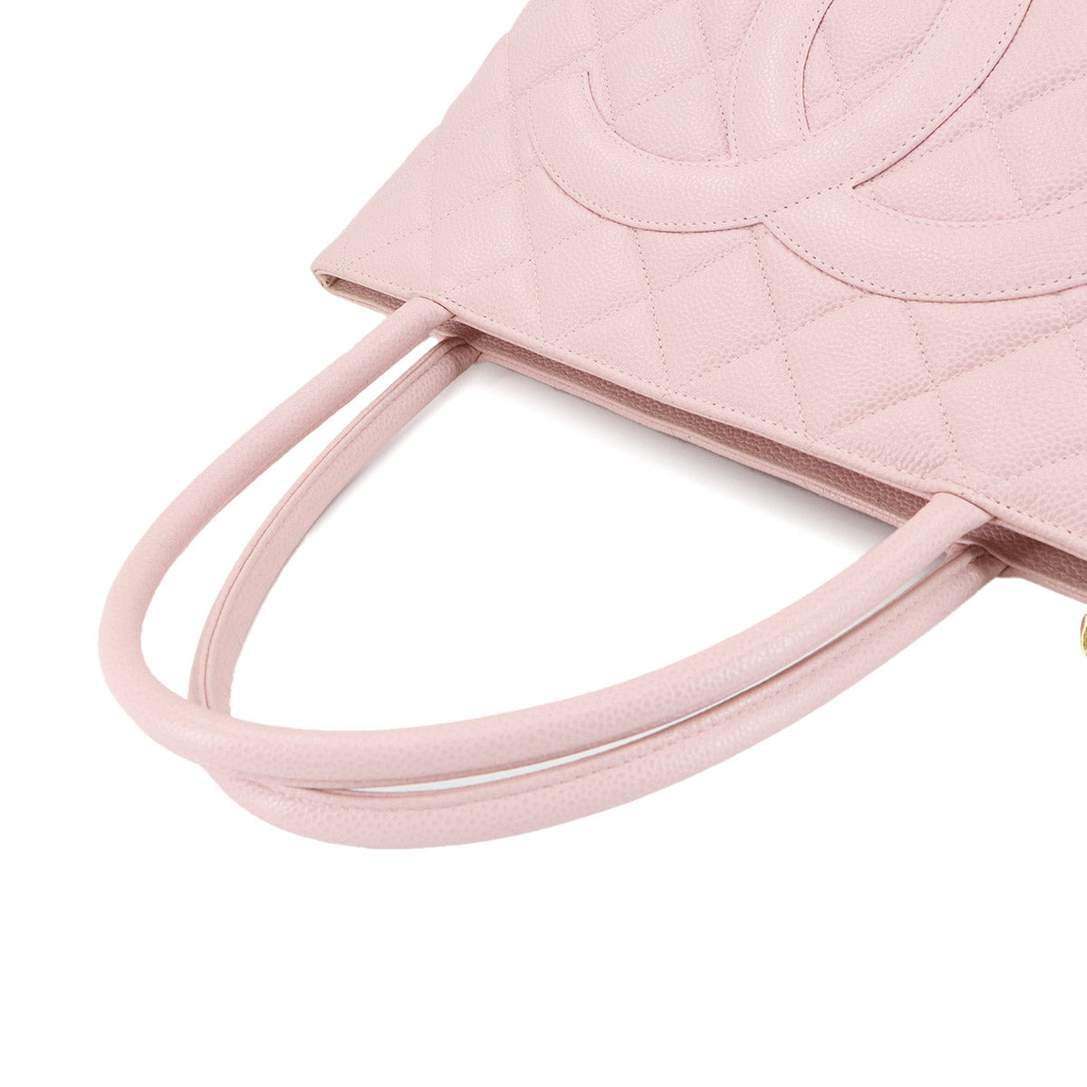 Medallion Tote Bag Leather Light Pink A01804 Coco Logos Purse