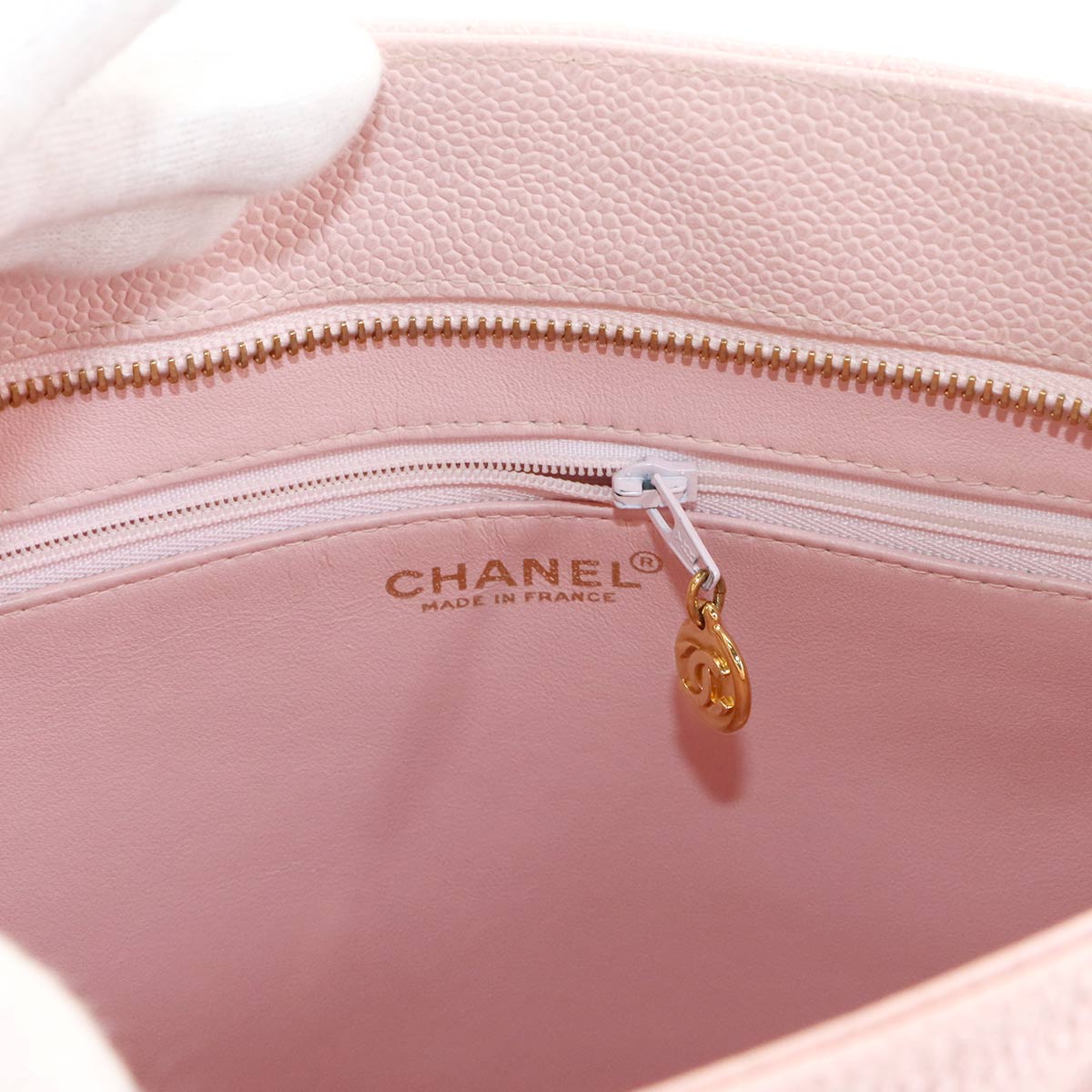 Medallion Tote Bag Leather Light Pink A01804 Coco Logos Purse