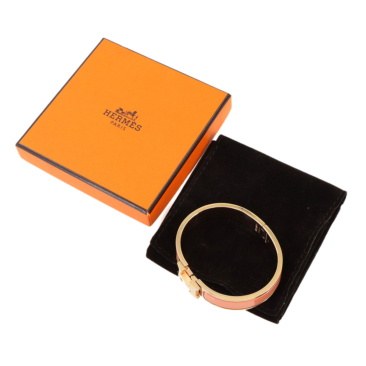 Clic H Fan Bangle Bracelet Pink Gold Accessory