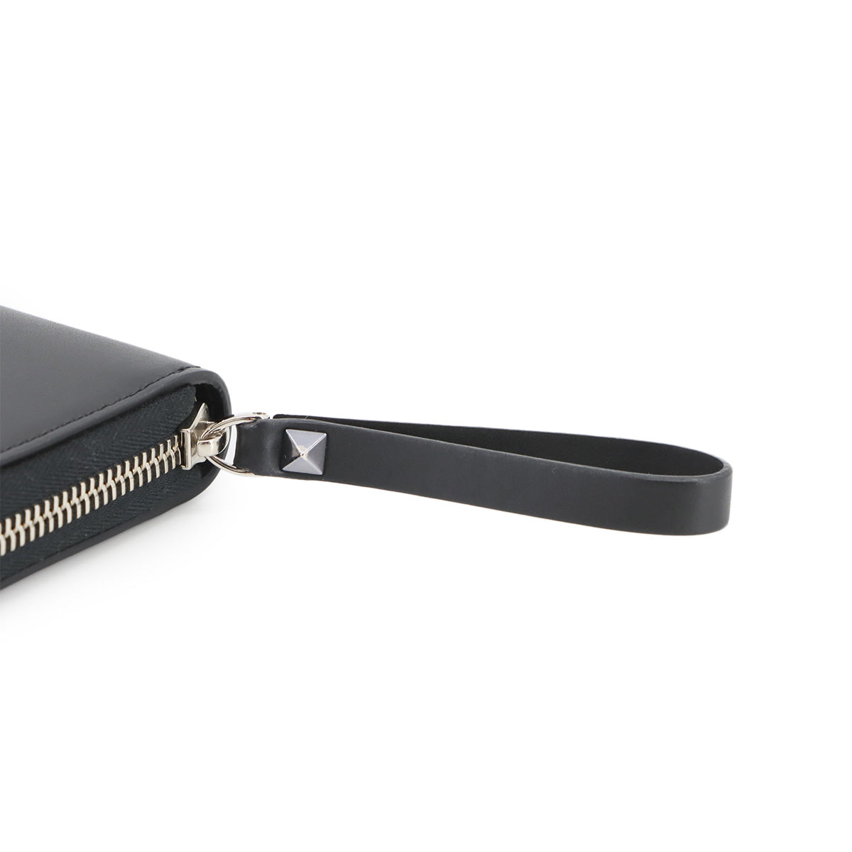 VLTN Logos Zipped Around Long Wallet Leather Black