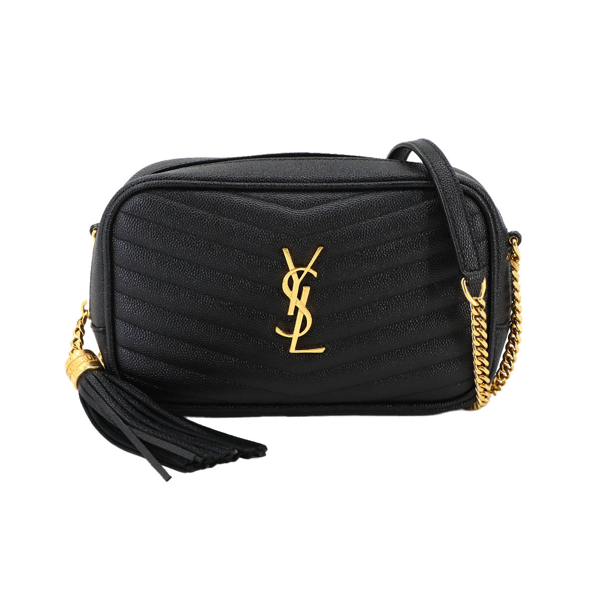 Lou Mini Chain Shoulder Bag Leather Black 618057 Purse