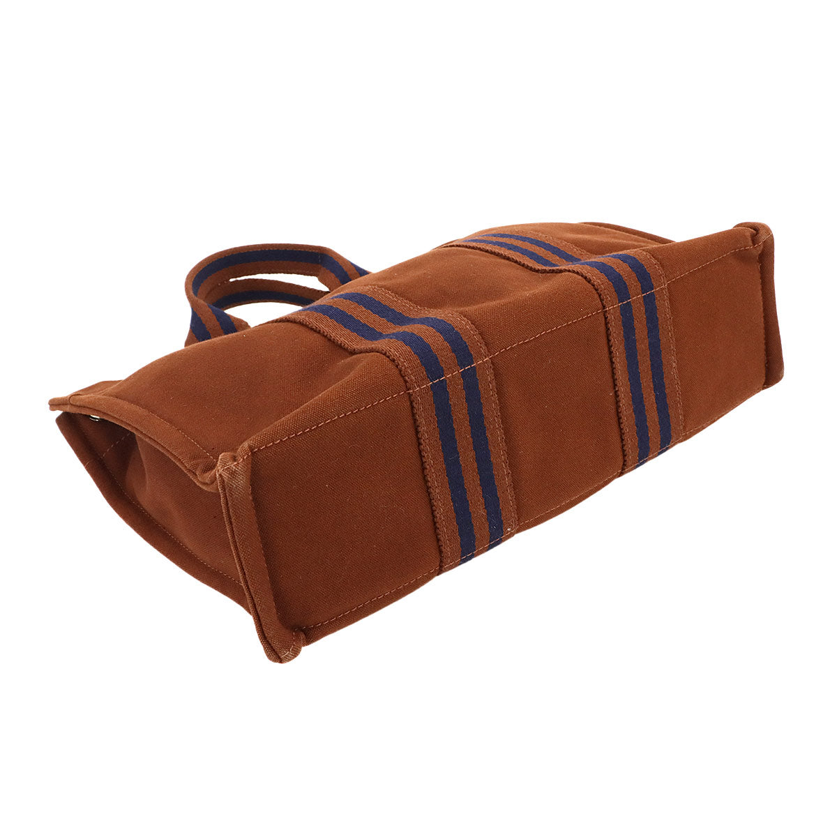 Fourre Tout PM Tote Bag Canvas Brown Navy Unisex Purse