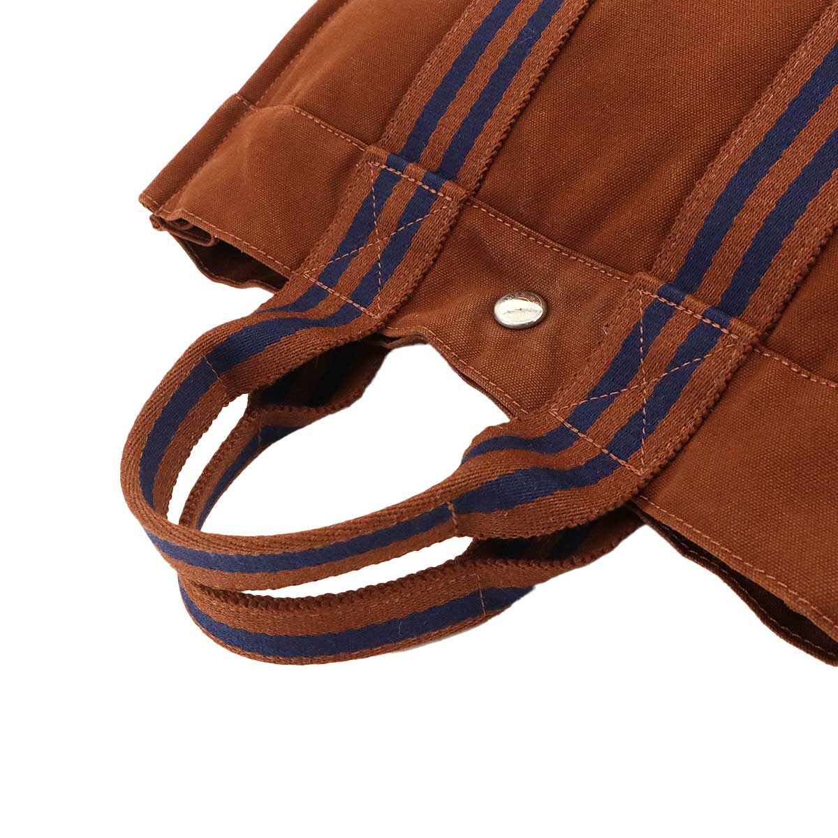 Fourre Tout PM Tote Bag Canvas Brown Navy Unisex Purse