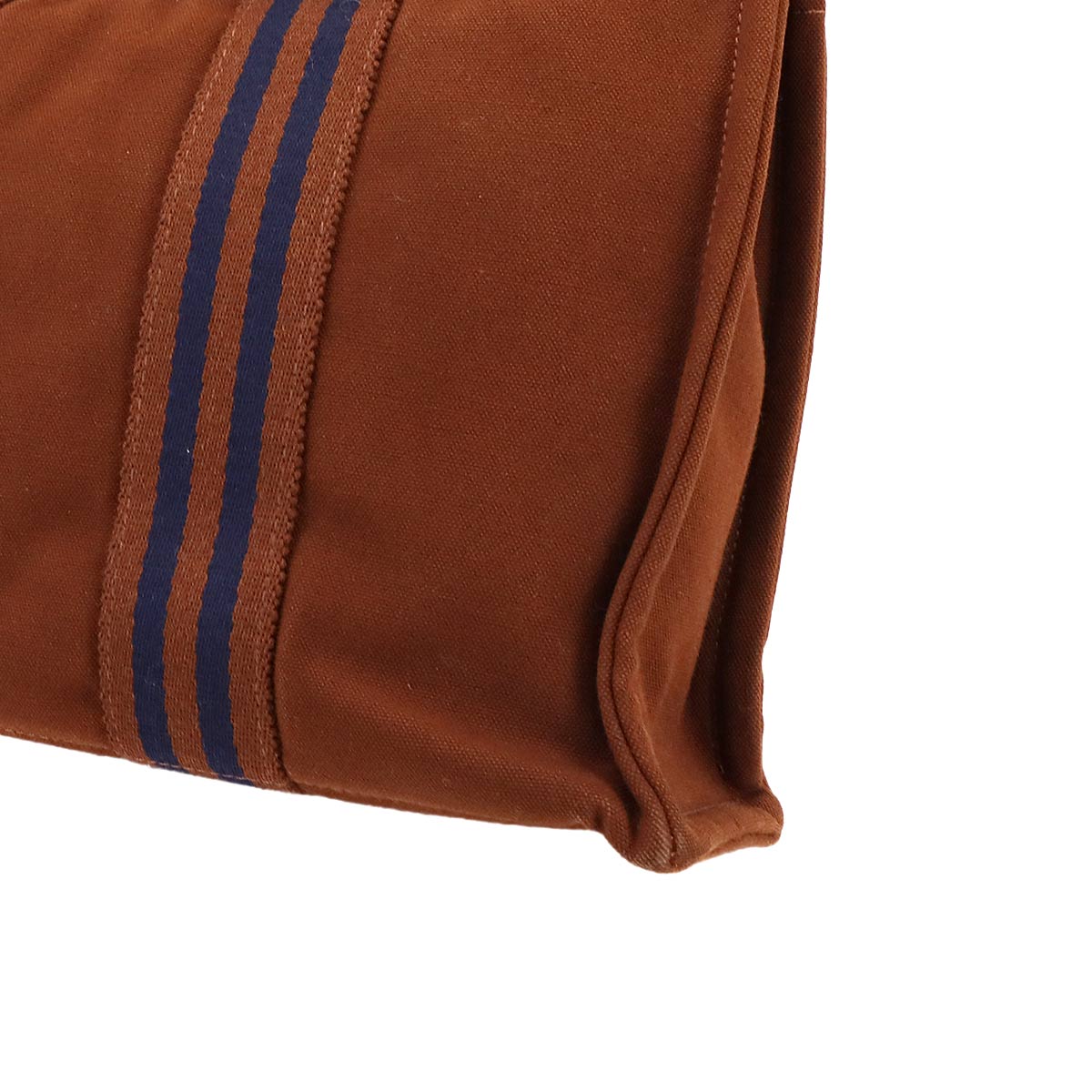 Fourre Tout PM Tote Bag Canvas Brown Navy Unisex Purse