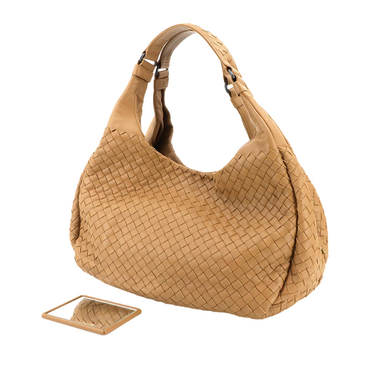 Intrecciato Campana Shoulder Bag Leather Light brown