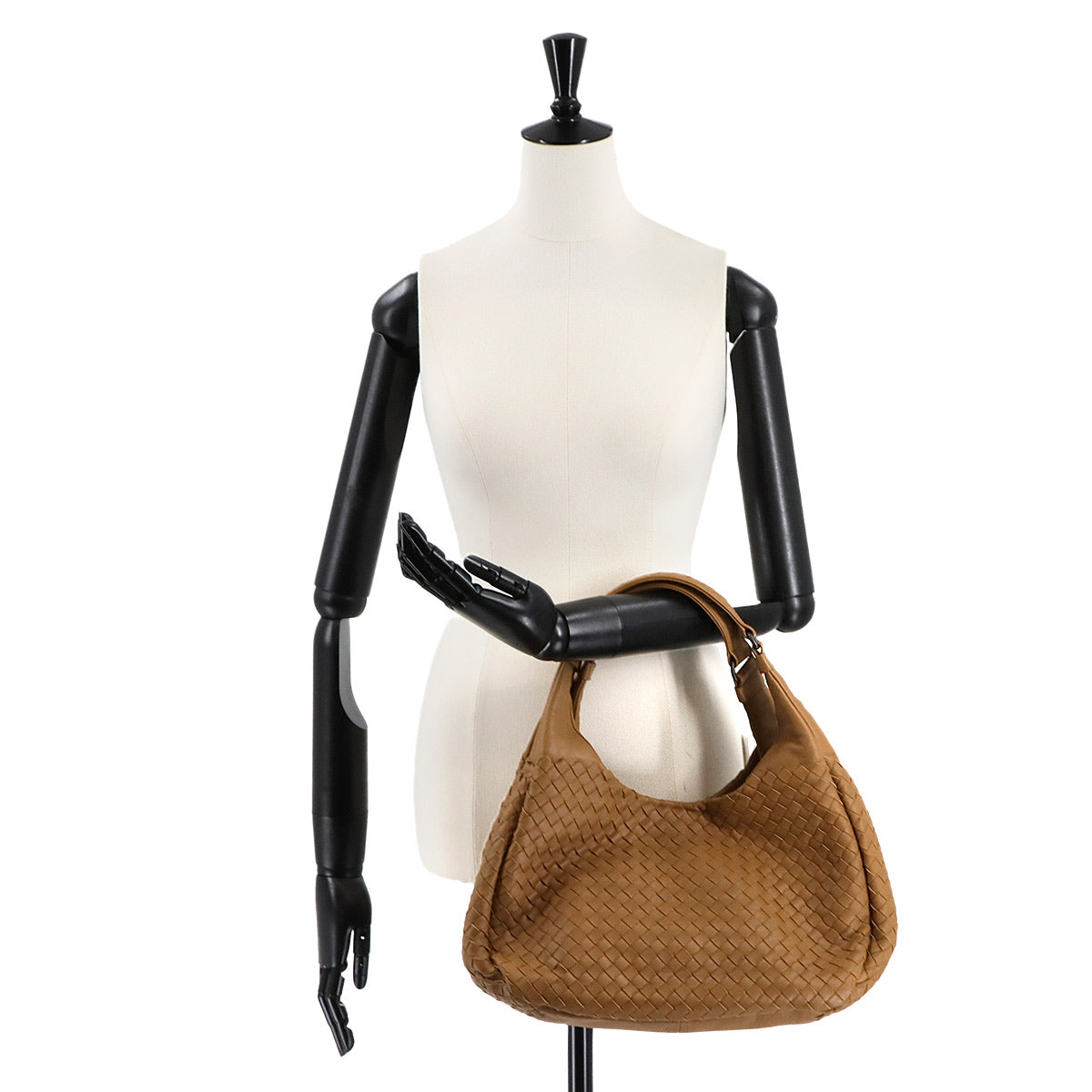 Intrecciato Campana Shoulder Bag Leather Light brown