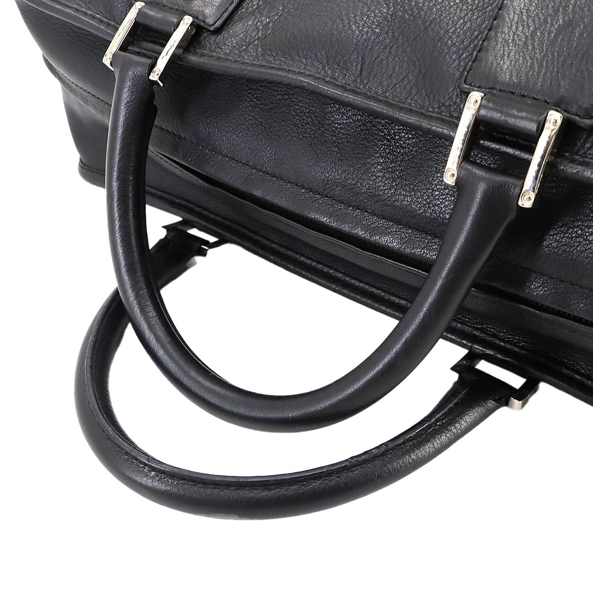 Amazona 36 Hand Bag Leather Black Anagram Purse