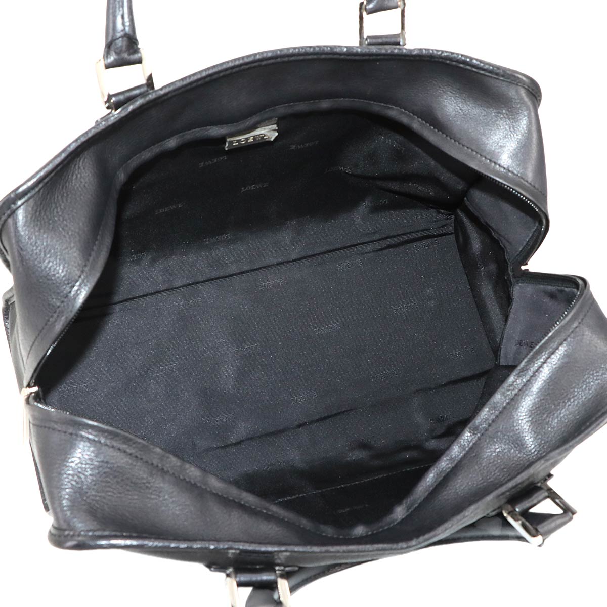 Amazona 36 Hand Bag Leather Black Anagram Purse