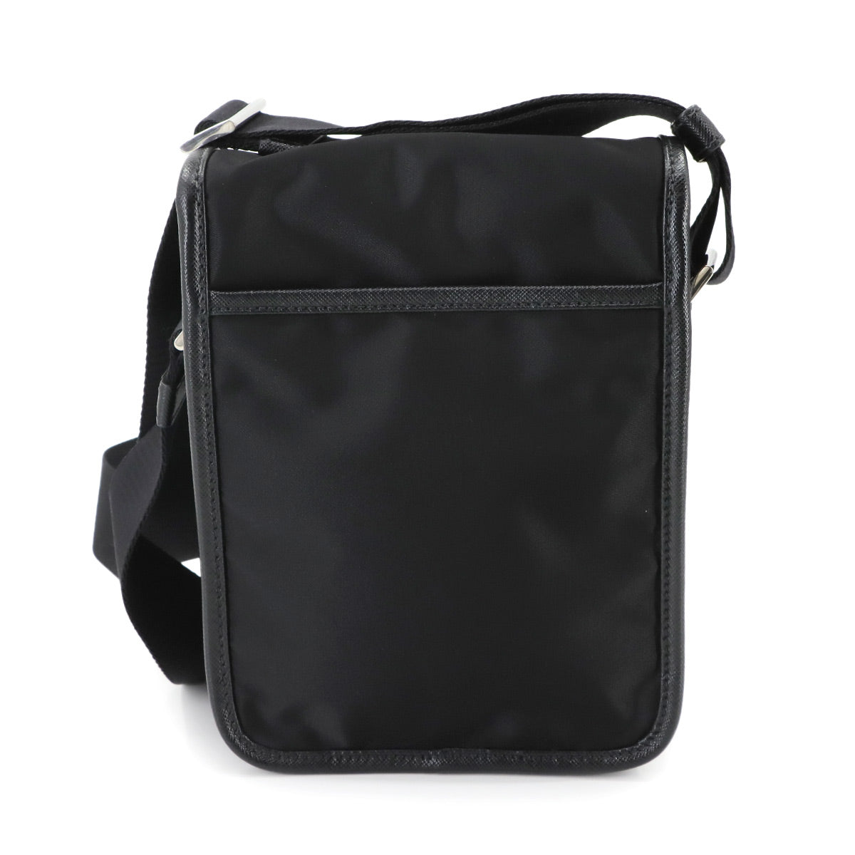 Shoulder Bag Nylon Saffiano Leather Black 2VD028 Purse