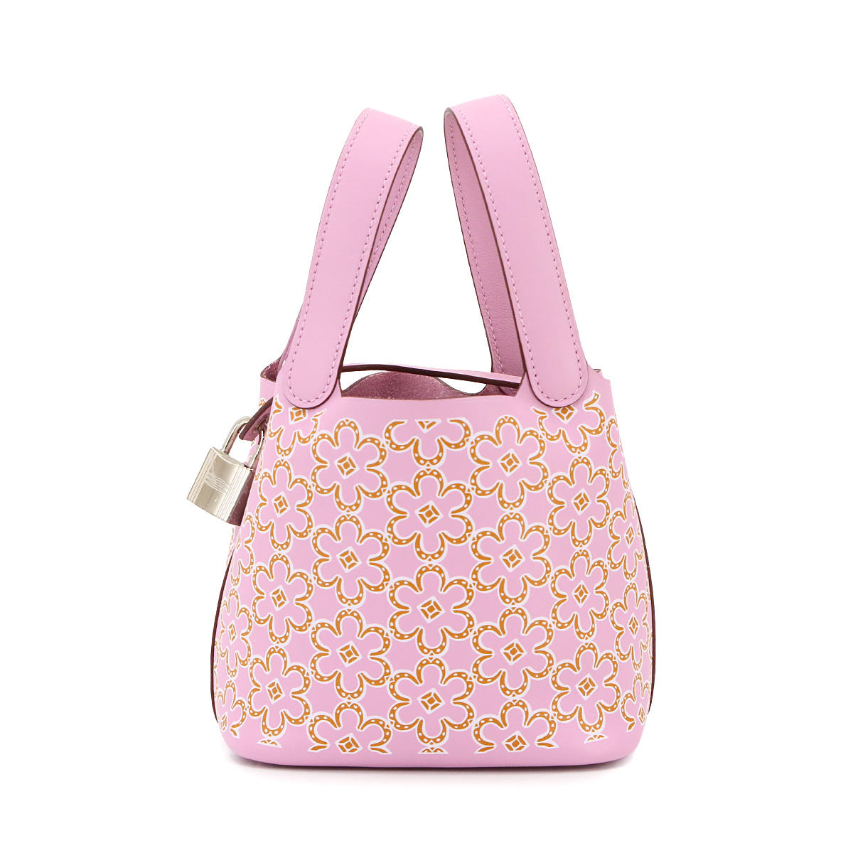 Picotin Lock Micro Lucky Daisy Hand Bag Swift Mauve sylvestre