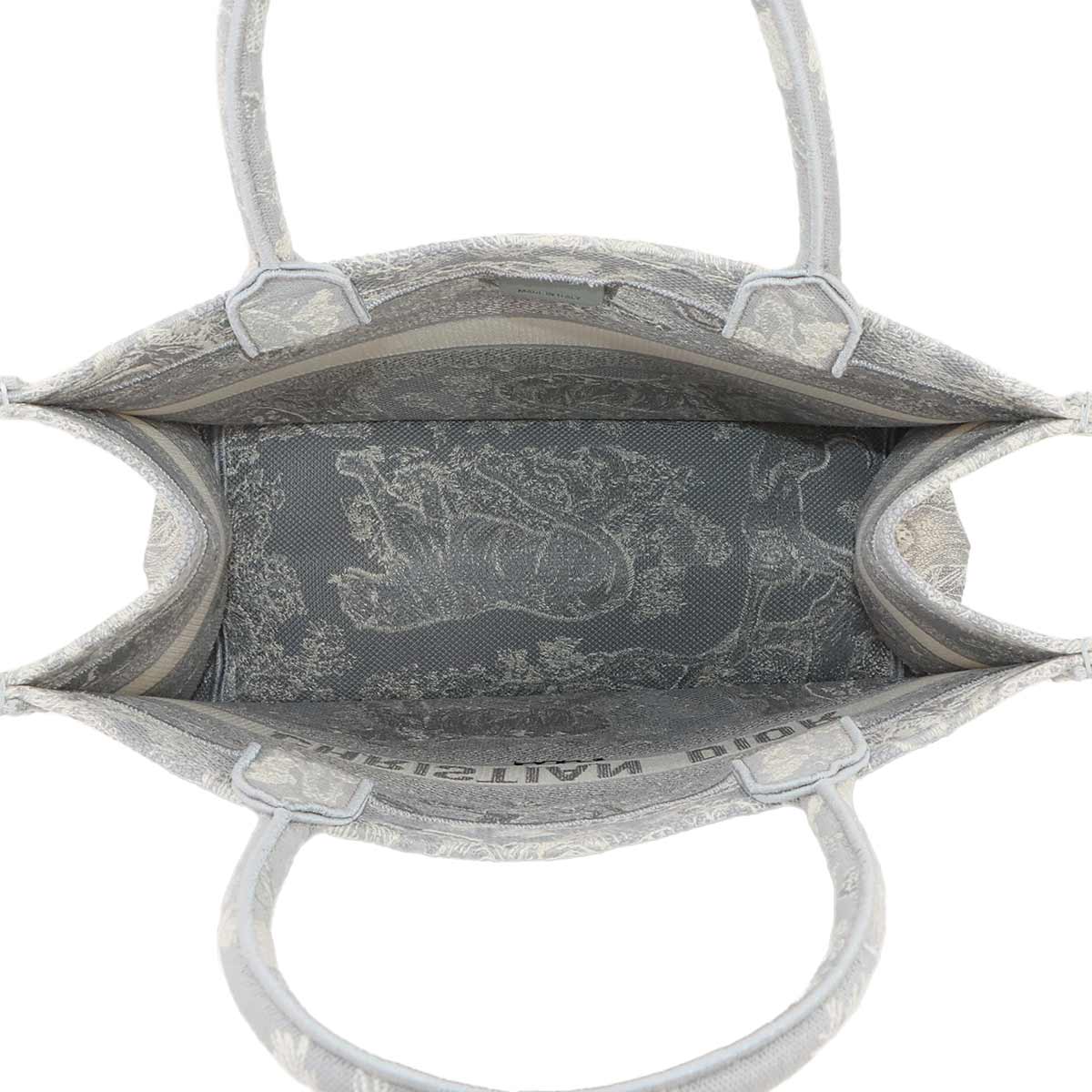 Toile De Jouy Book Tote Medium Bag Canvas Gray M1296ZRGO