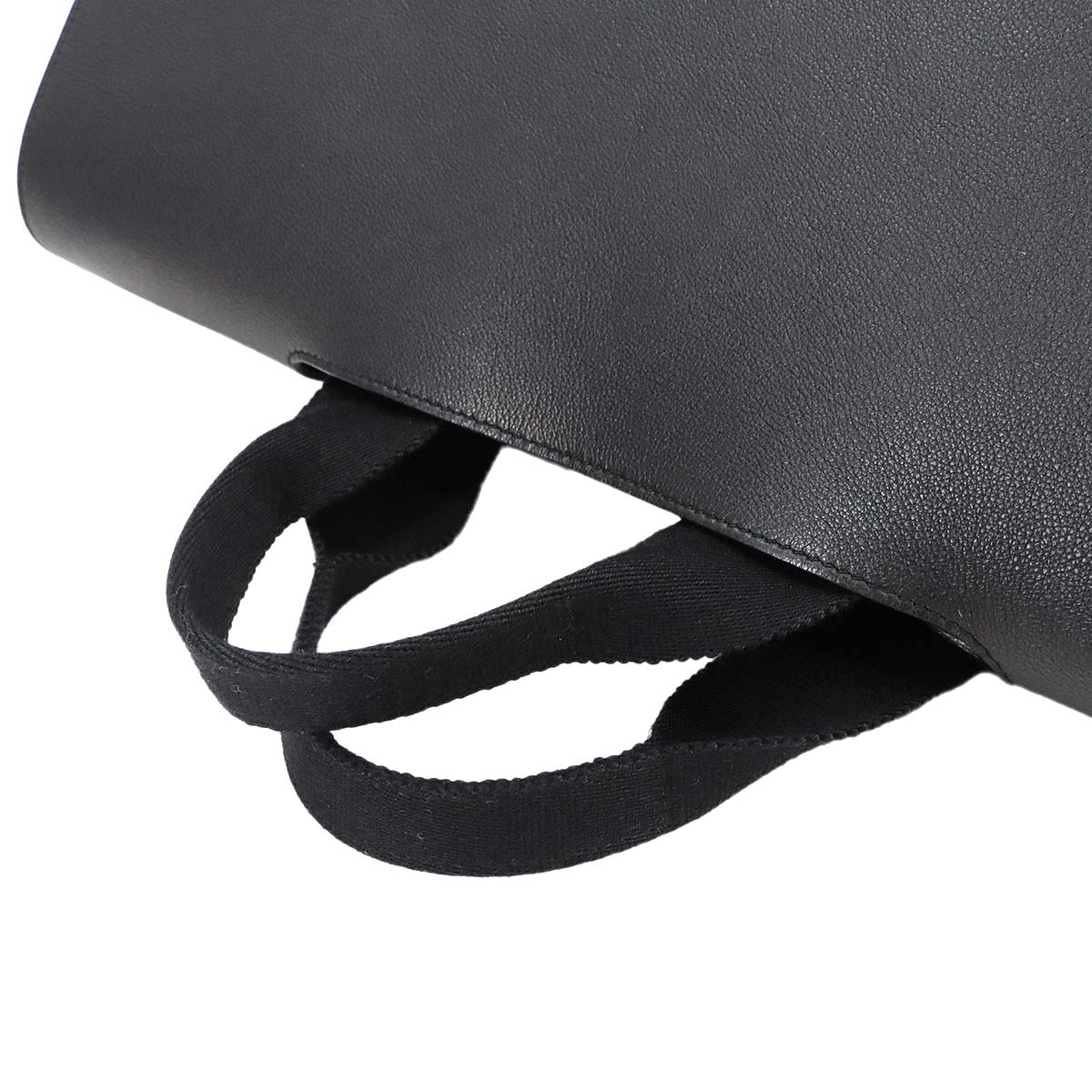 Valparaiso MM Hand Bag Toile chevrons Leather Black Purse