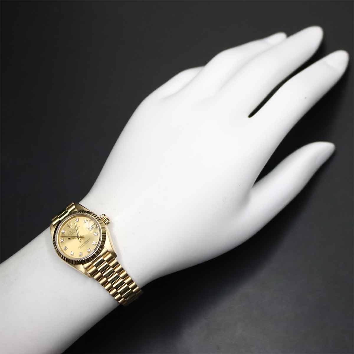 Datejust 69178G Serial 9 750 YG 10P Diamond Gold Dial Ladies