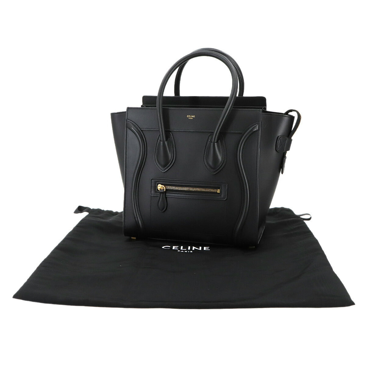 Luggage Micro Shopper Hand Bag Leather Black 189793