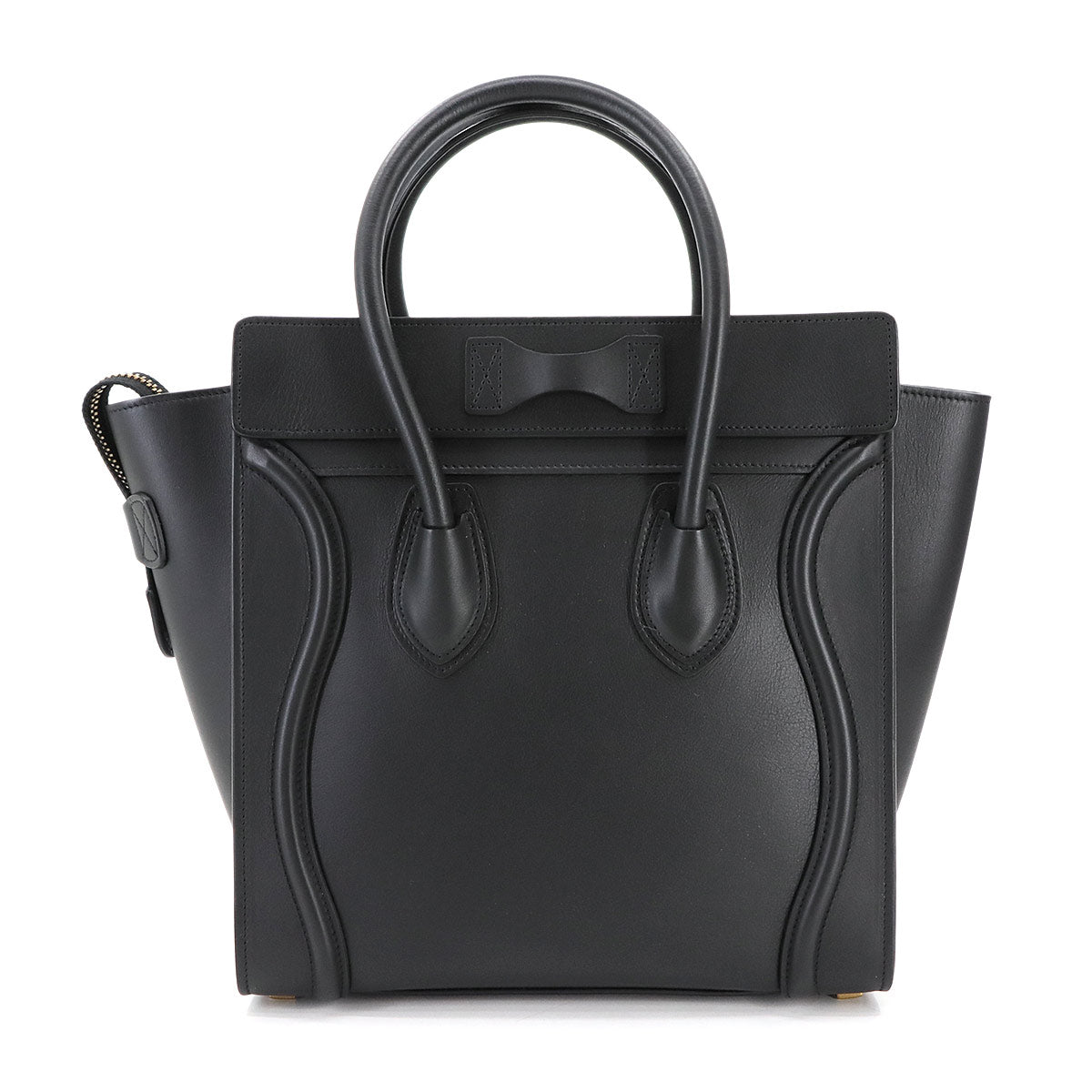 Luggage Micro Shopper Hand Bag Leather Black 189793