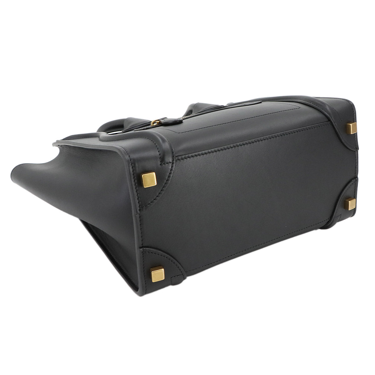 Luggage Micro Shopper Hand Bag Leather Black 189793