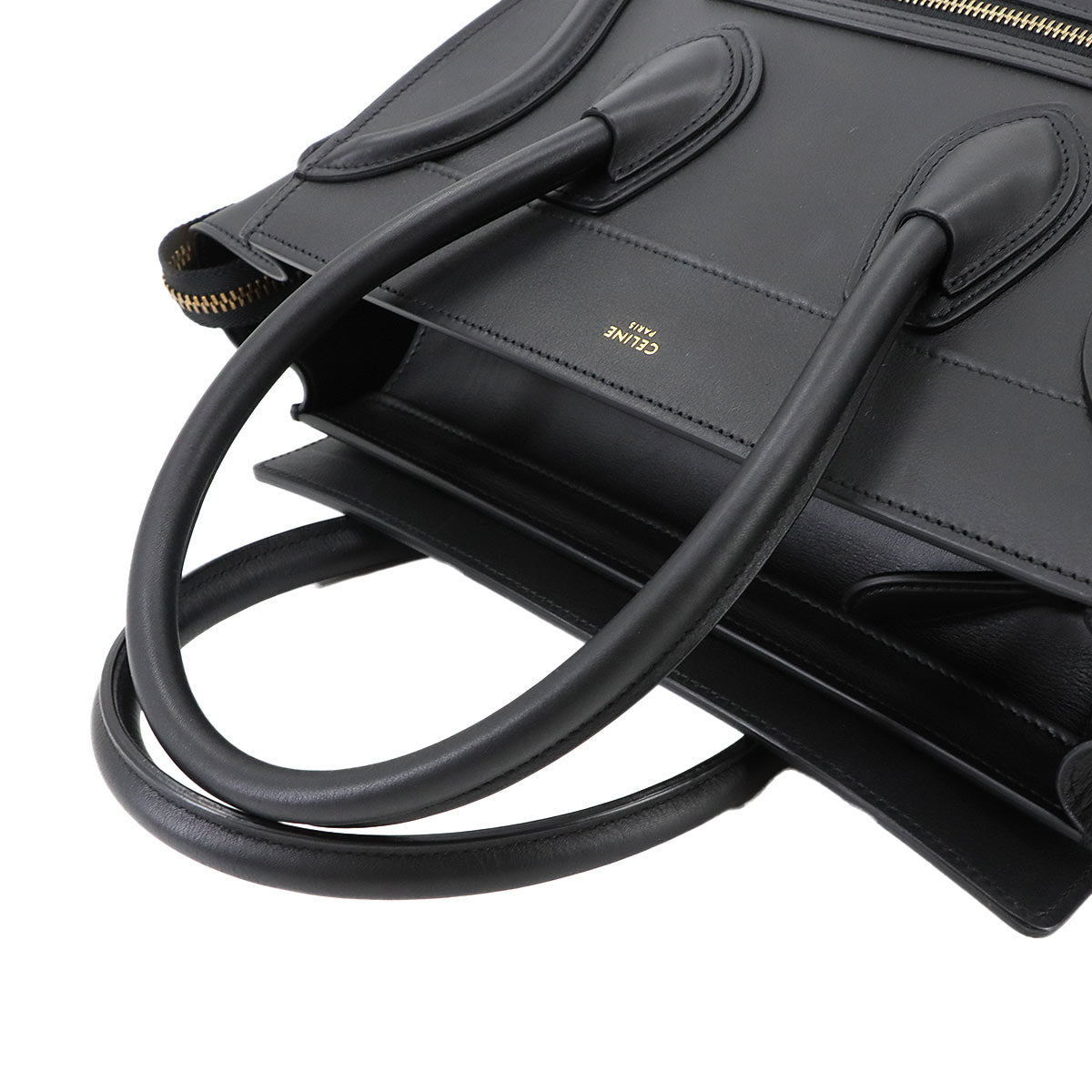 Luggage Micro Shopper Hand Bag Leather Black 189793